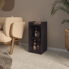 Wenge 1-Door Bar Cabinet with Open Shelf
