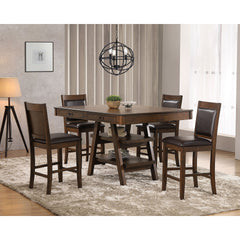 Ferrara Brown and Walnut 5-piece Counter Height Dining Set