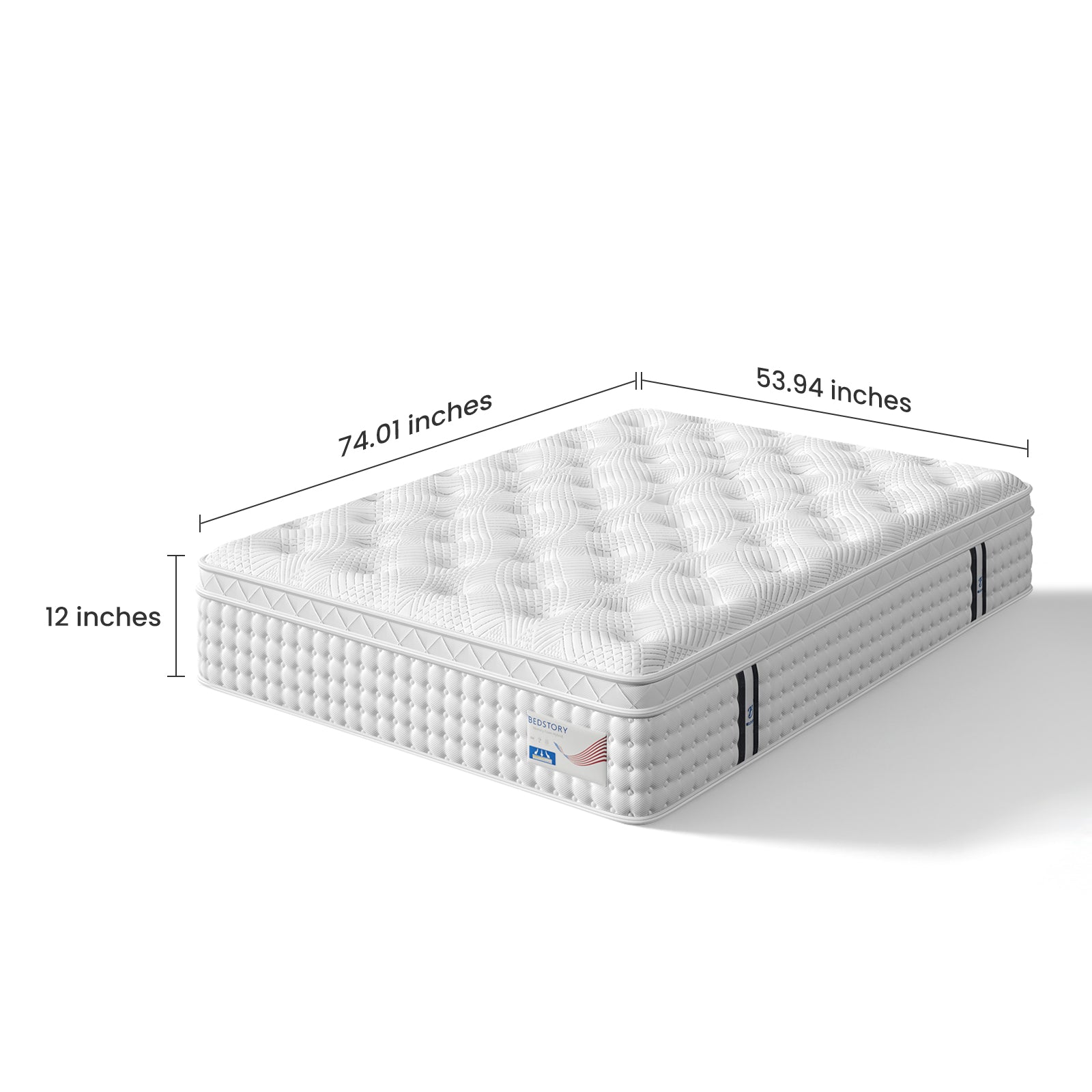 12 Inch Full Hybrid Mattress – Memory Foam & Pocket Spring Bed – Medium Firm Comfort, Spine Support, Quiet & Breathable