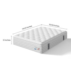 12 Inch Full Hybrid Mattress – Memory Foam & Pocket Spring Bed – Medium Firm Comfort, Spine Support, Quiet & Breathable