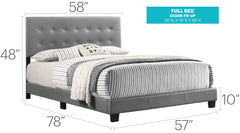 Stylish Contemporary Full Bed In Dark Grey