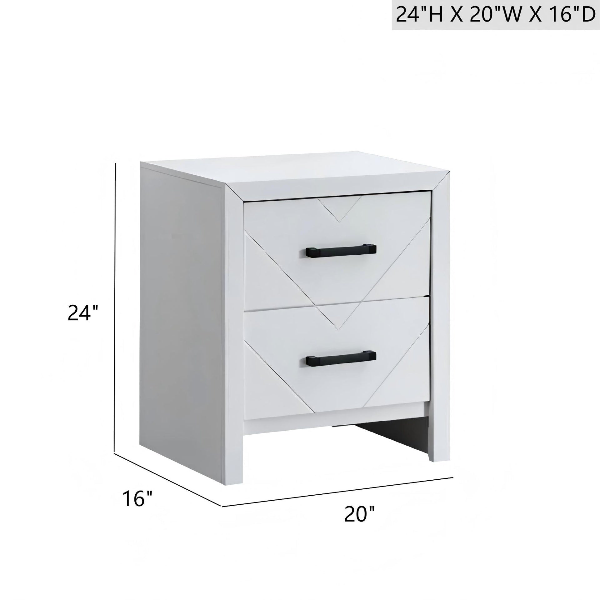 Morris G0093-N  2 Drawer Nightstand White