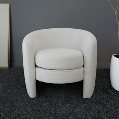 Avalon White Boucle Lounge Chair