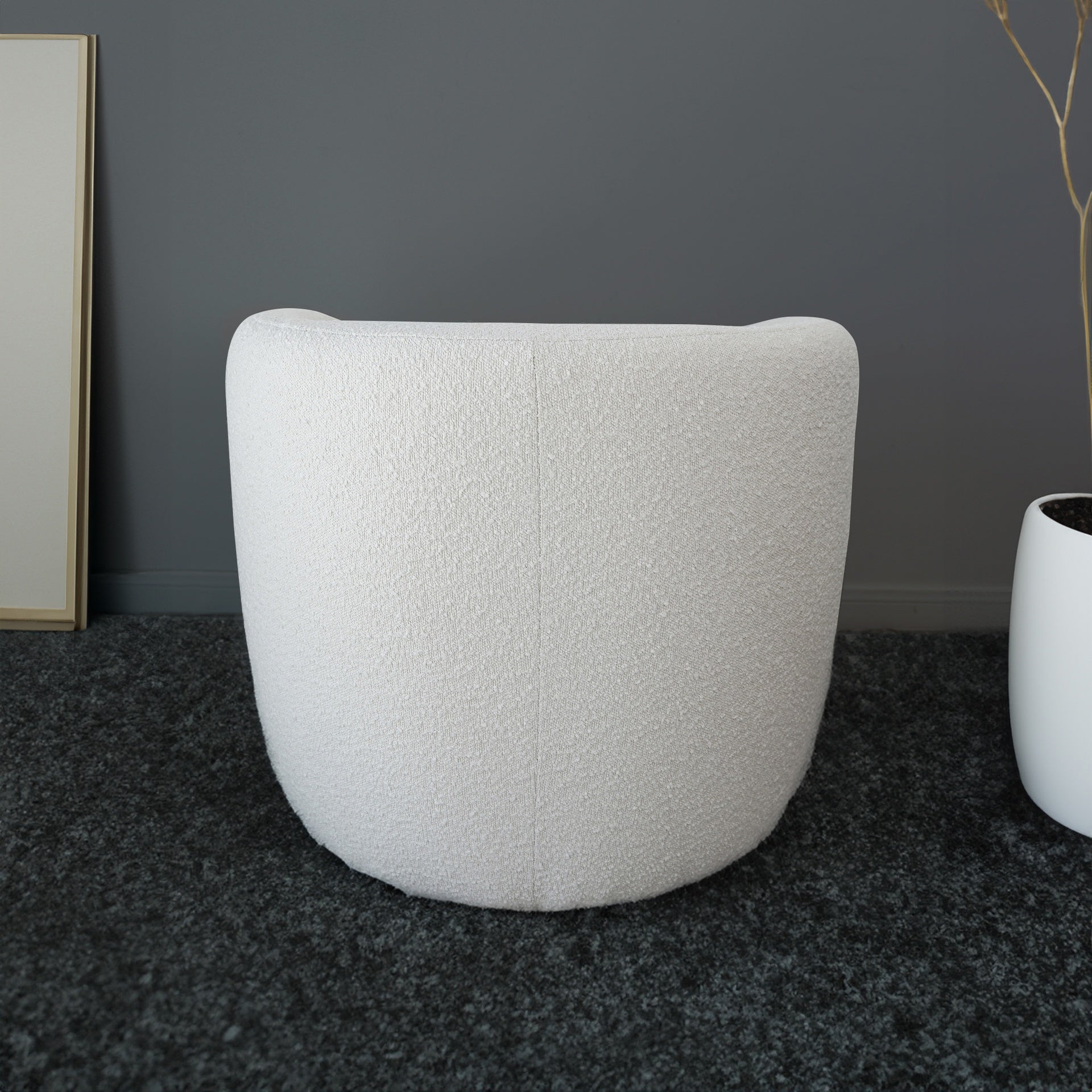 Avalon White Boucle Lounge Chair