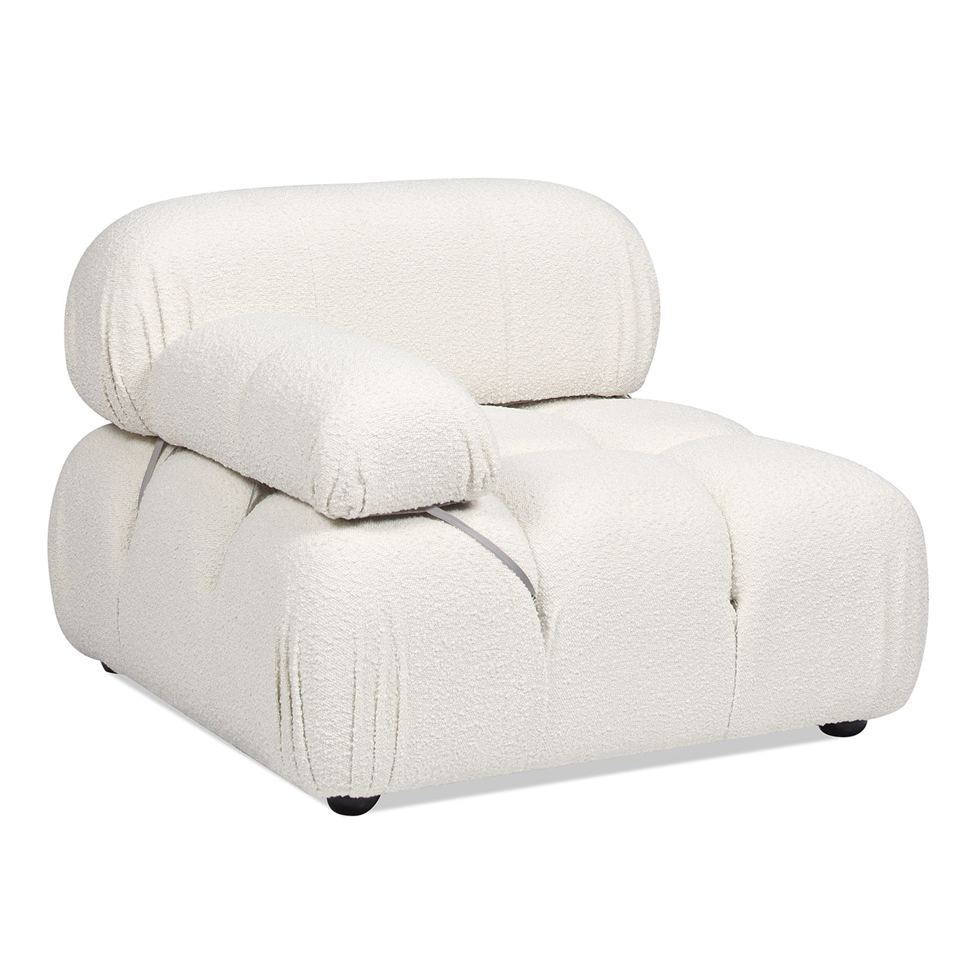 Marcel 36" Bubble Modular Modern Lounge Arm Chair, Ivory White Boucle