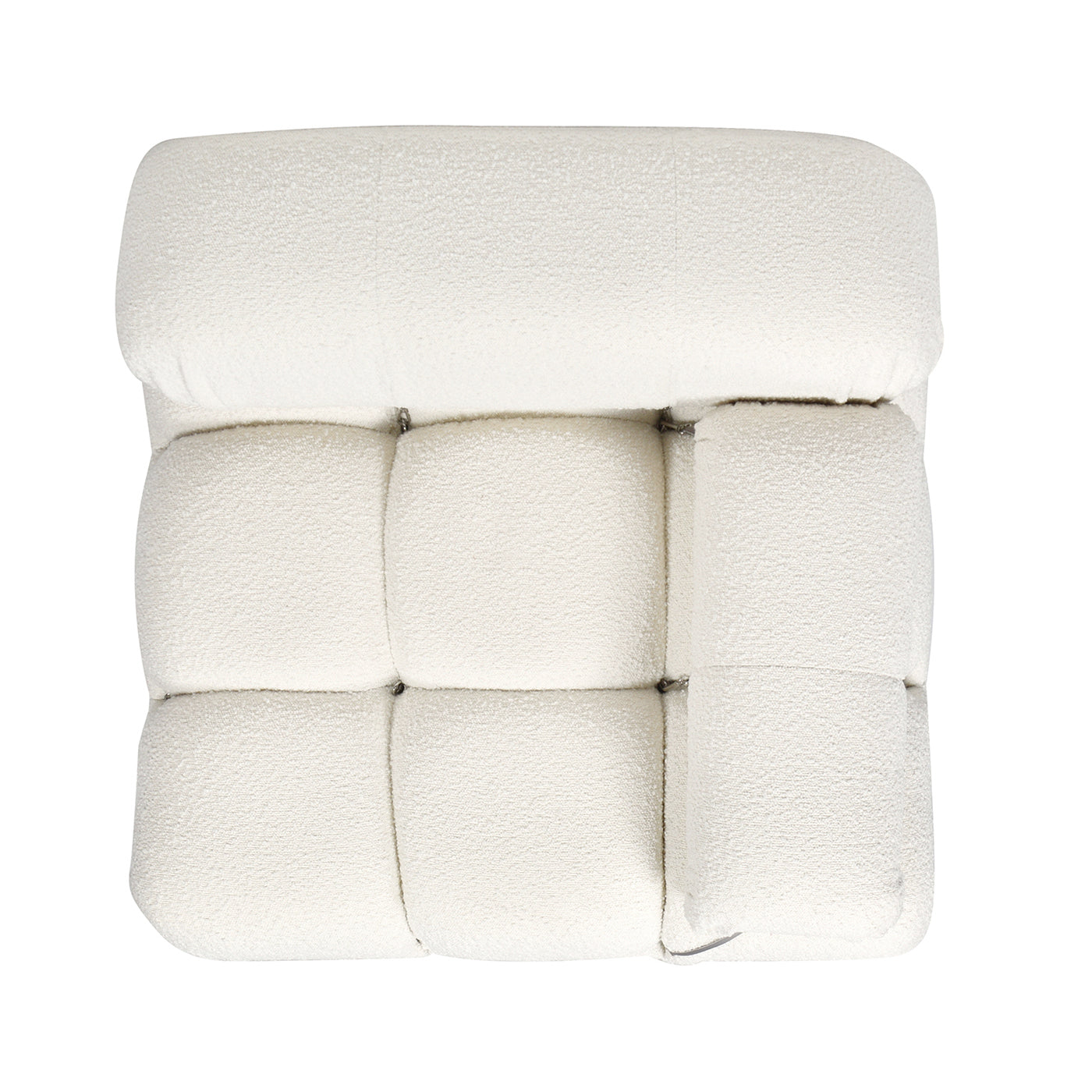 Marcel 36" Bubble Modular Modern Lounge Arm Chair, Ivory White Boucle