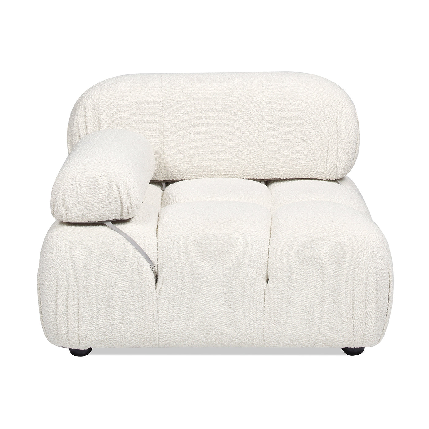 Marcel 36" Bubble Modular Modern Lounge Arm Chair, Ivory White Boucle