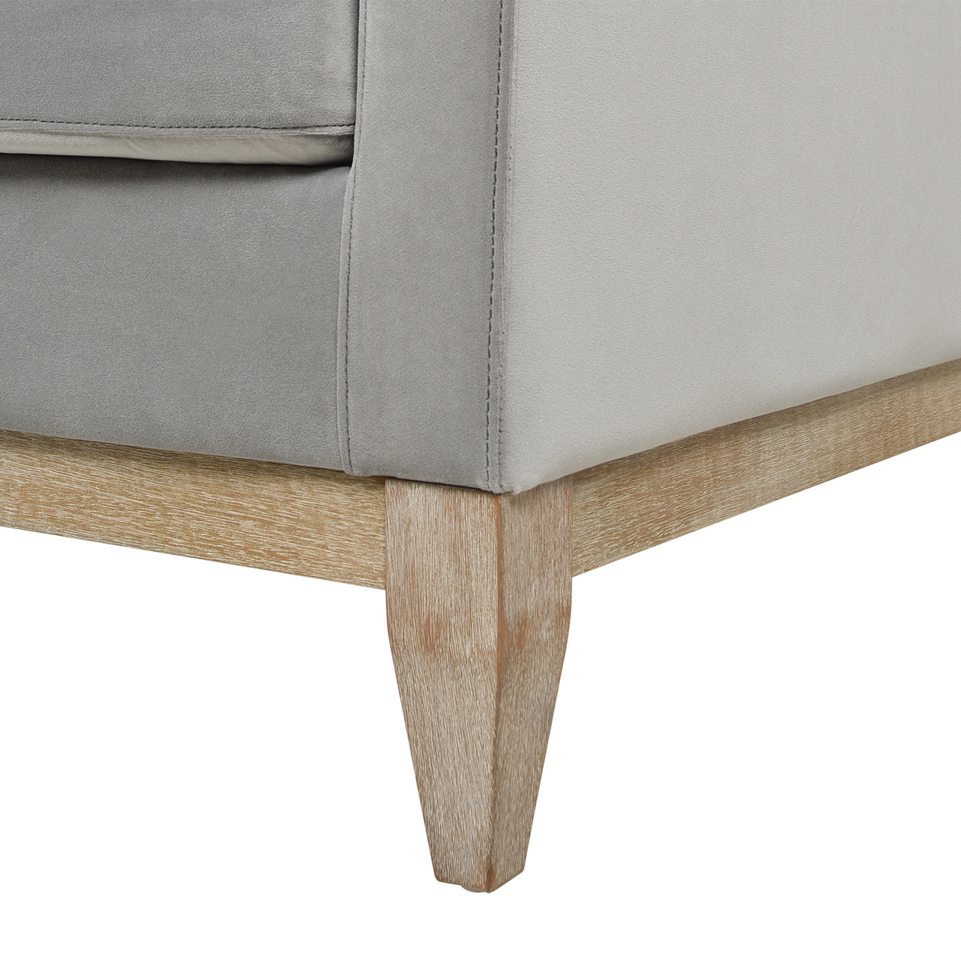 Knox 36" Modern Farmhouse Arm Chair, Opal Grey Velvet
