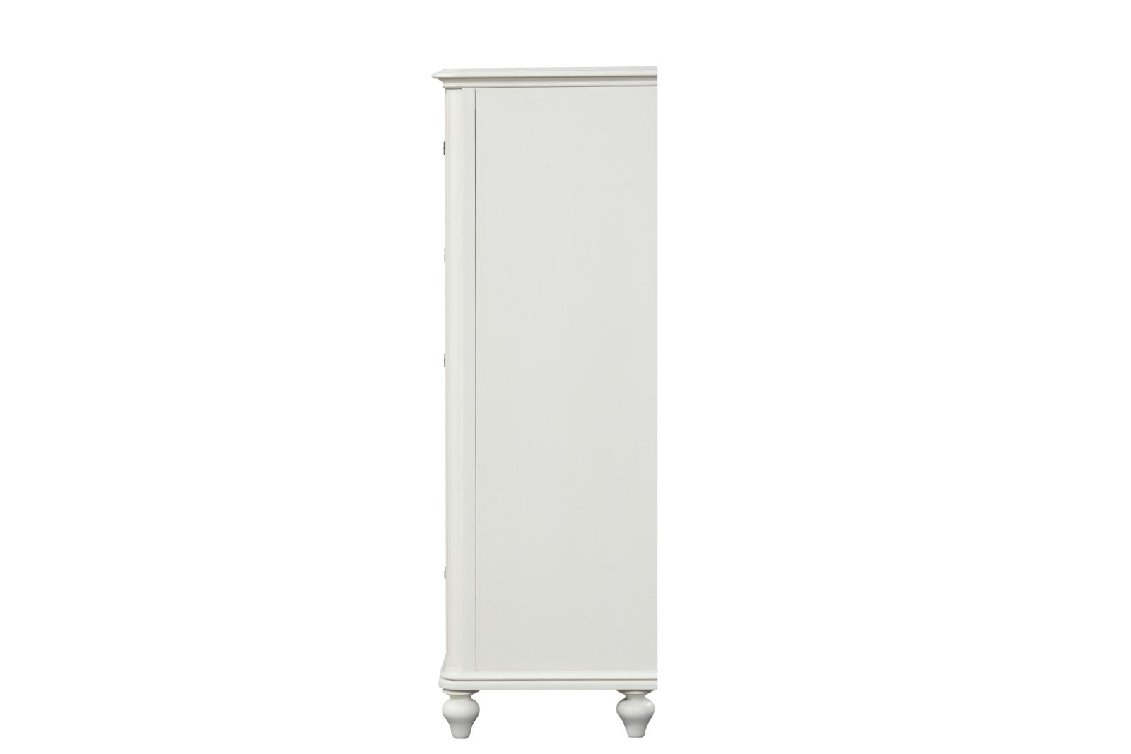 Coastal Transitional Style Chest Antique White Finish English Dovetail Drawers Ball Bearing Glides Round Knobs Drawers Handles Bedroom Furniture