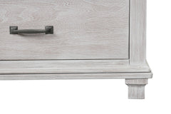 1pc Chest English Dovetail Drawers Knobs Metal Handles Metal Glides Dentil Molding Weathered Gray Finish Transitional Bedroom Furniture