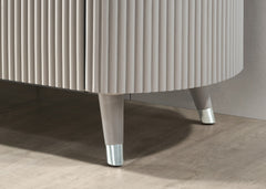 Unique Contemporary Style 1pc Chest Cultured Stone On Top English Dovetail Drawers Chrome Handles Angled Legs Light Gray Finish Bedroom Furniture