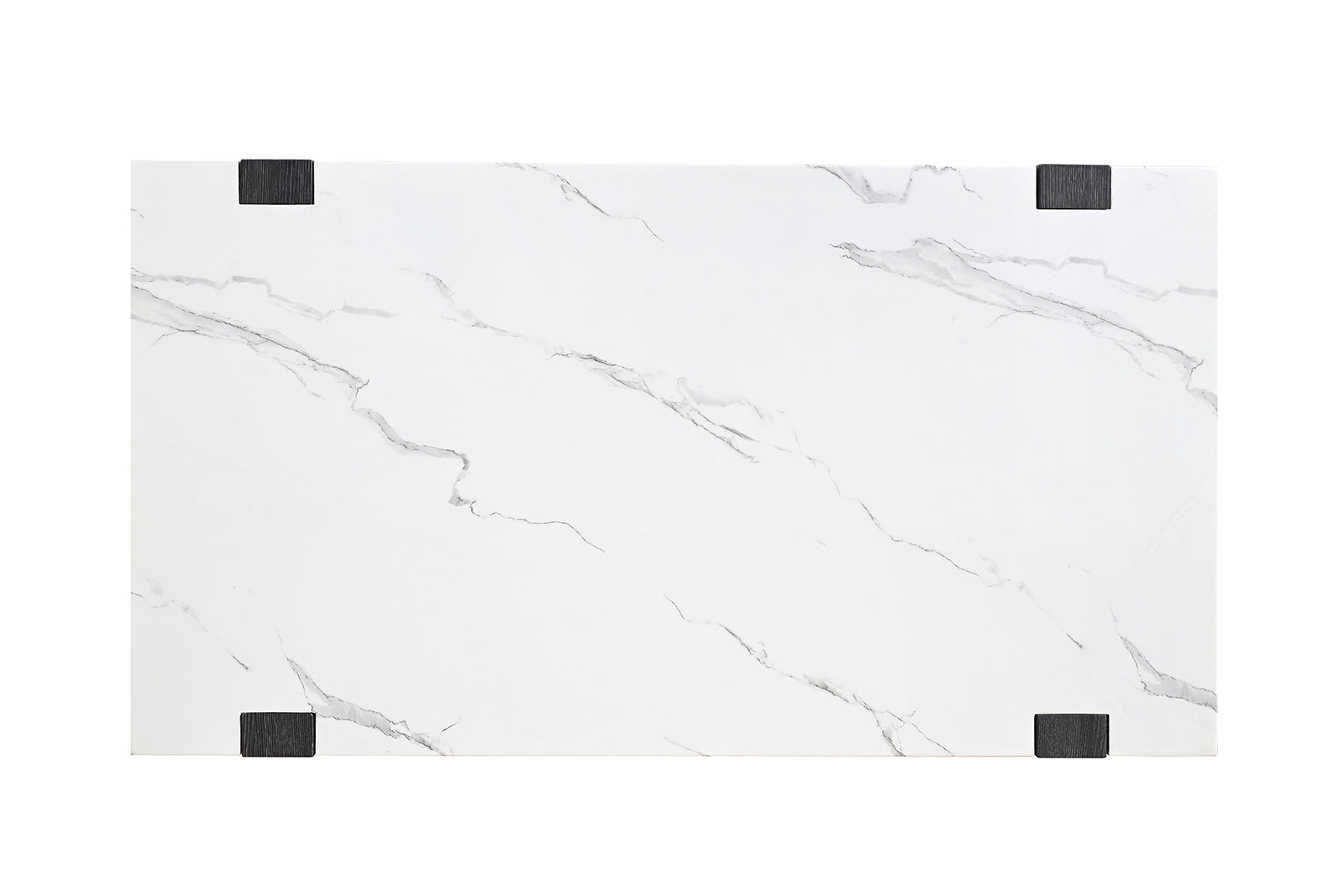 Modern Contemporary Style 1pc Coffee Table Faux Marble Top Two Tone Design Black And White Finish Primary Living Room