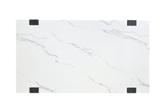 Modern Contemporary Style 1pc Coffee Table Faux Marble Top Two Tone Design Black And White Finish Primary Living Room