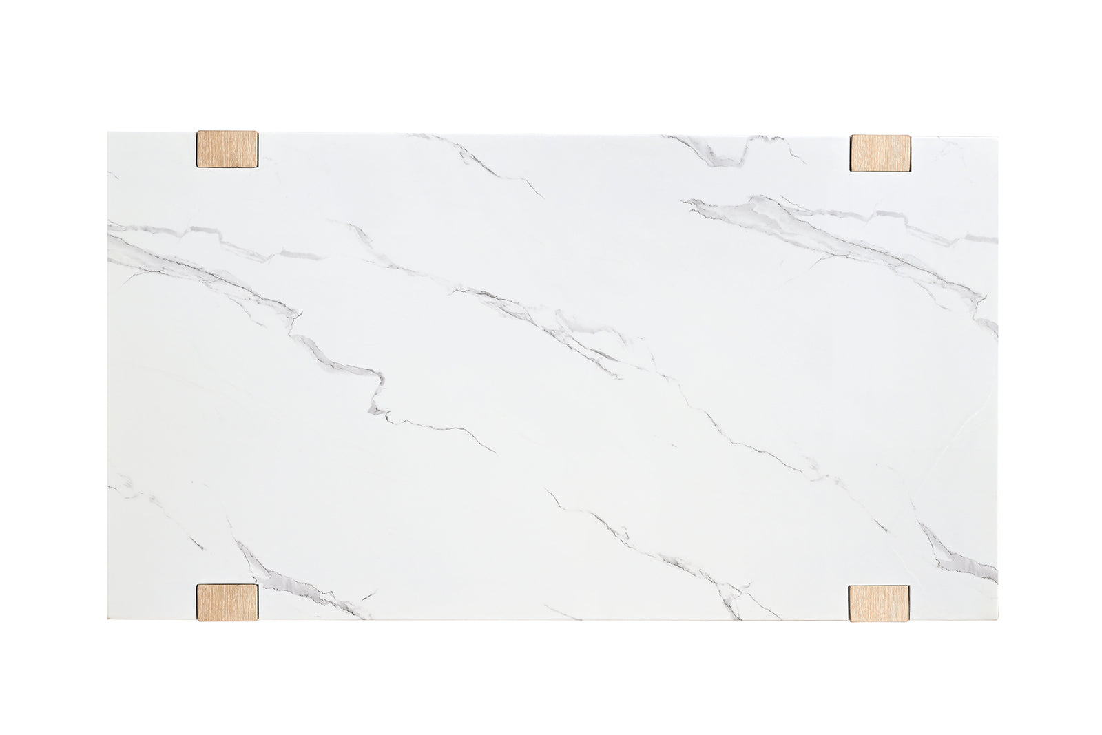 Modern Contemporary Style 1pc Coffee Table Faux Marble Top Two Tone Design Natural And White Finish Primary Living Room