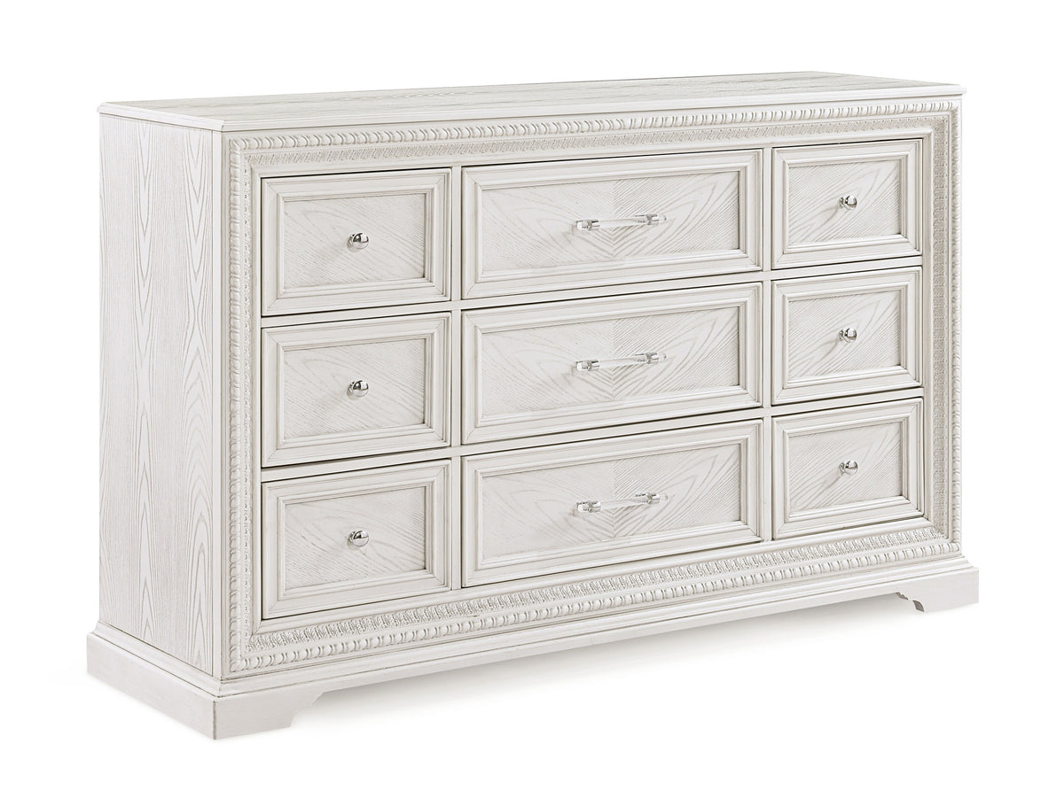 1pc Traditional 6-Drawer Storage Dresser Antique White Finish Wooden Furniture