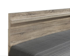 1pc Queen Size Bed Natural Wood Finish Well-crafted Bed Frame Modern Rustic Wooden Bedroom Furniture