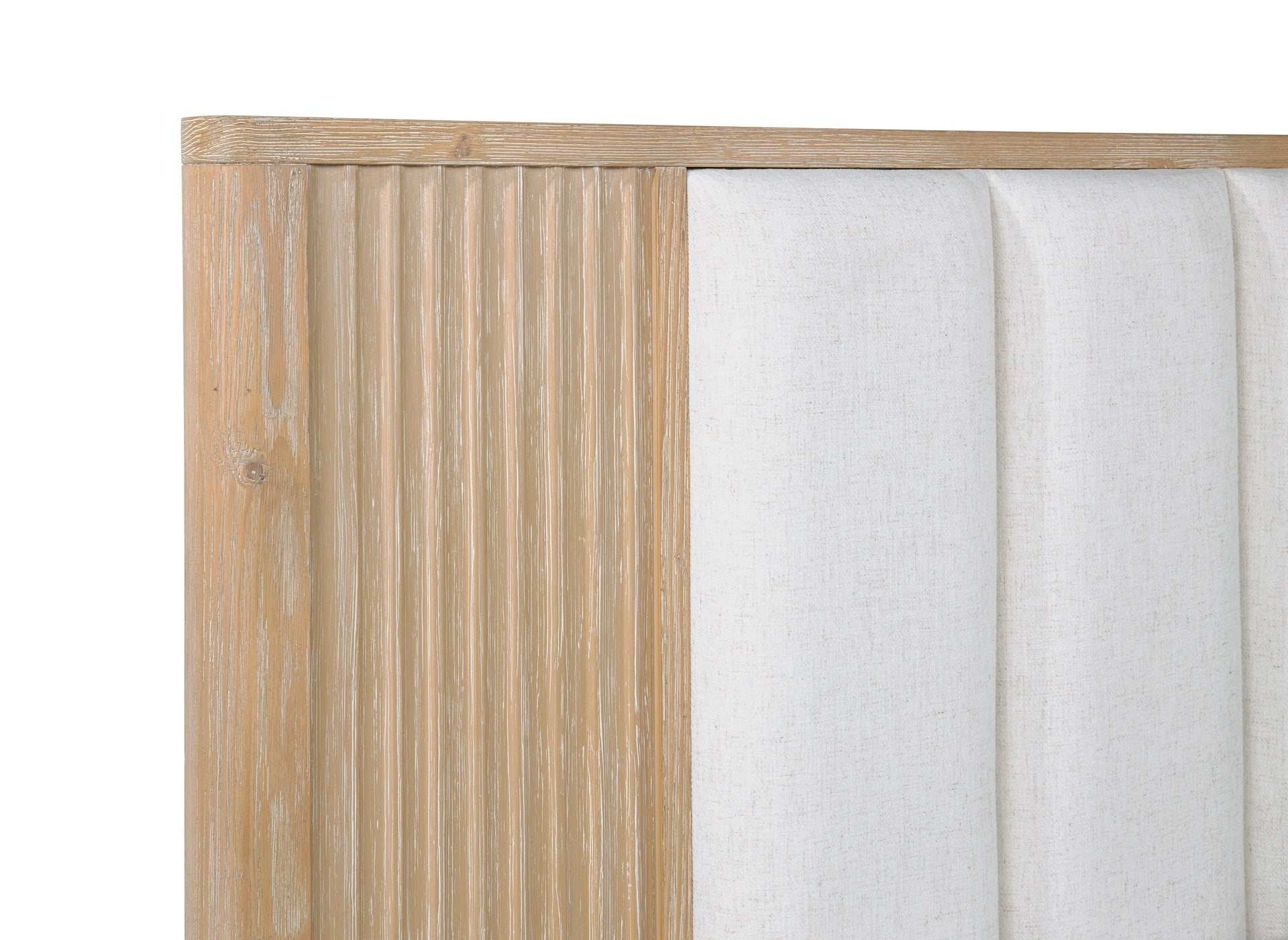 Stylish Paneled High Headboard Textured Accents Clean Lines Natural Finish 1pc King Size Bed Brown White