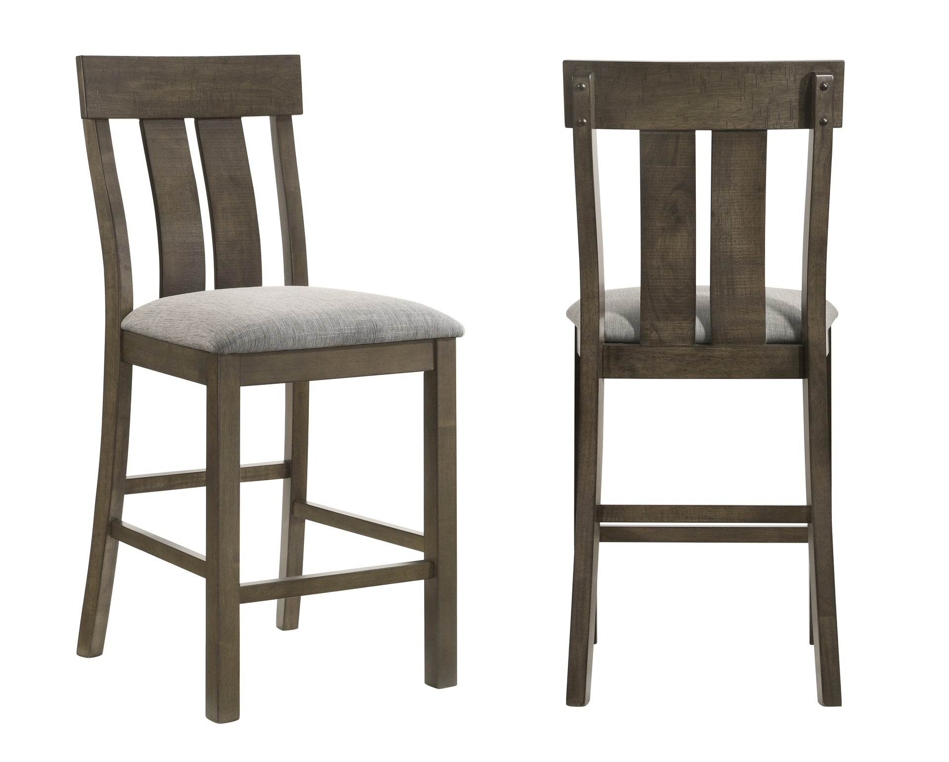 5pc Counter Height Dining Set Beautifully Crafted Dining Table Robust Trestle Base Upholstered Chair Rich Wood Finish Natural Charm Dining Room Furniture Rustic Brown