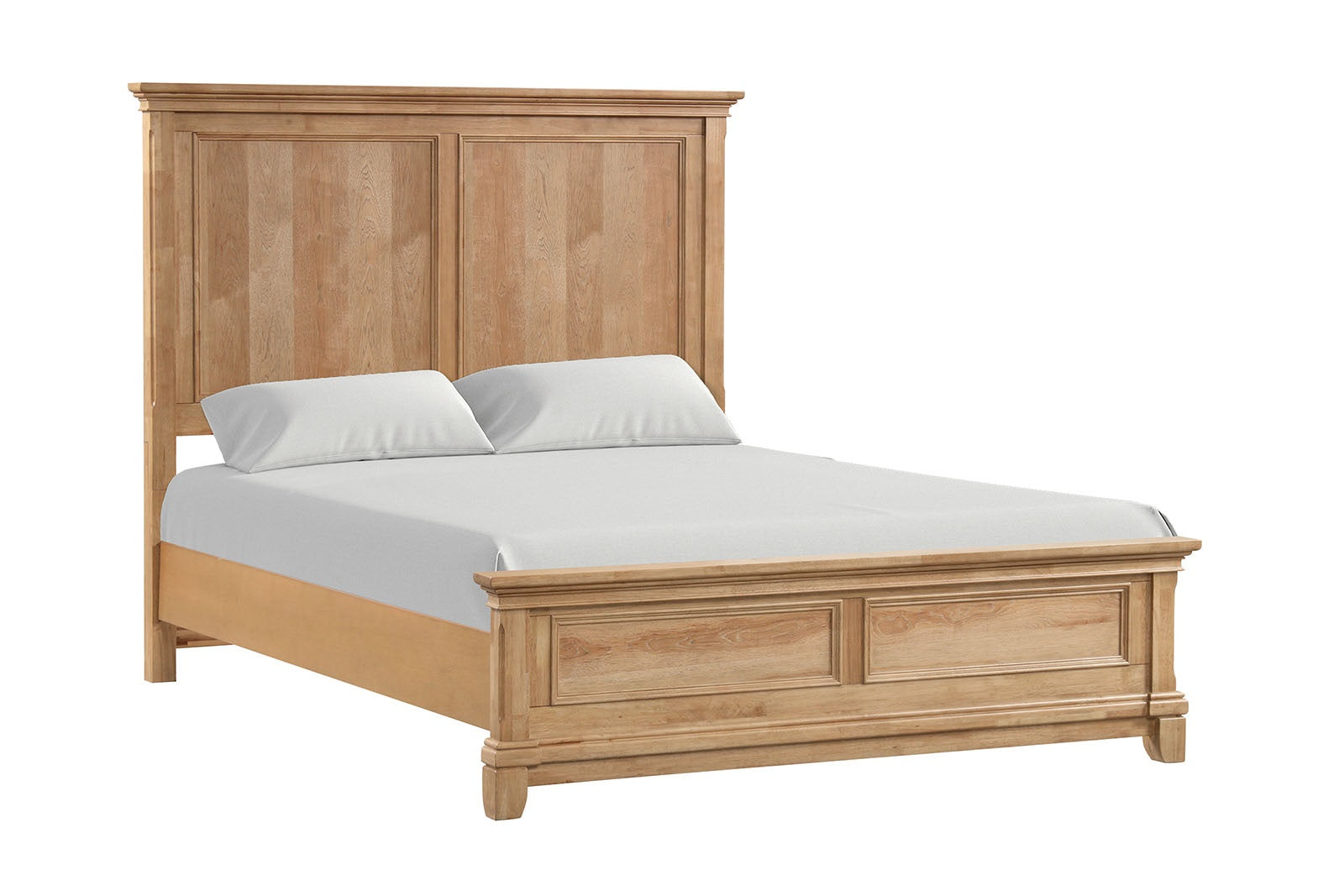 Bedroom Furniture Farmhouse Style 1pc Twin Size Bed Plank Headboard Natural Oak Finish Bedframe