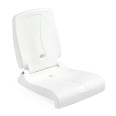 Foldable Adult Flip Seat, Portable Outdoor Chair for Poolside, Tailgating, Camping, Sporting Events, Picnic and Beach Chair, Provides Back Support When Sitting on Ground, White