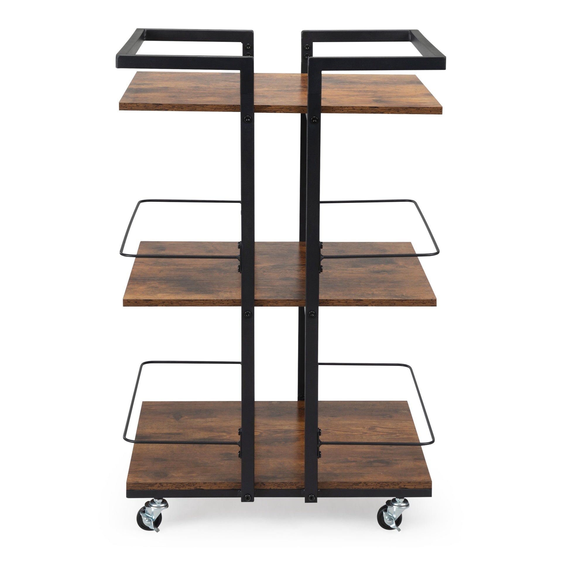 Multi-tier Salon Cart with Universal Wheels and Iron Rail