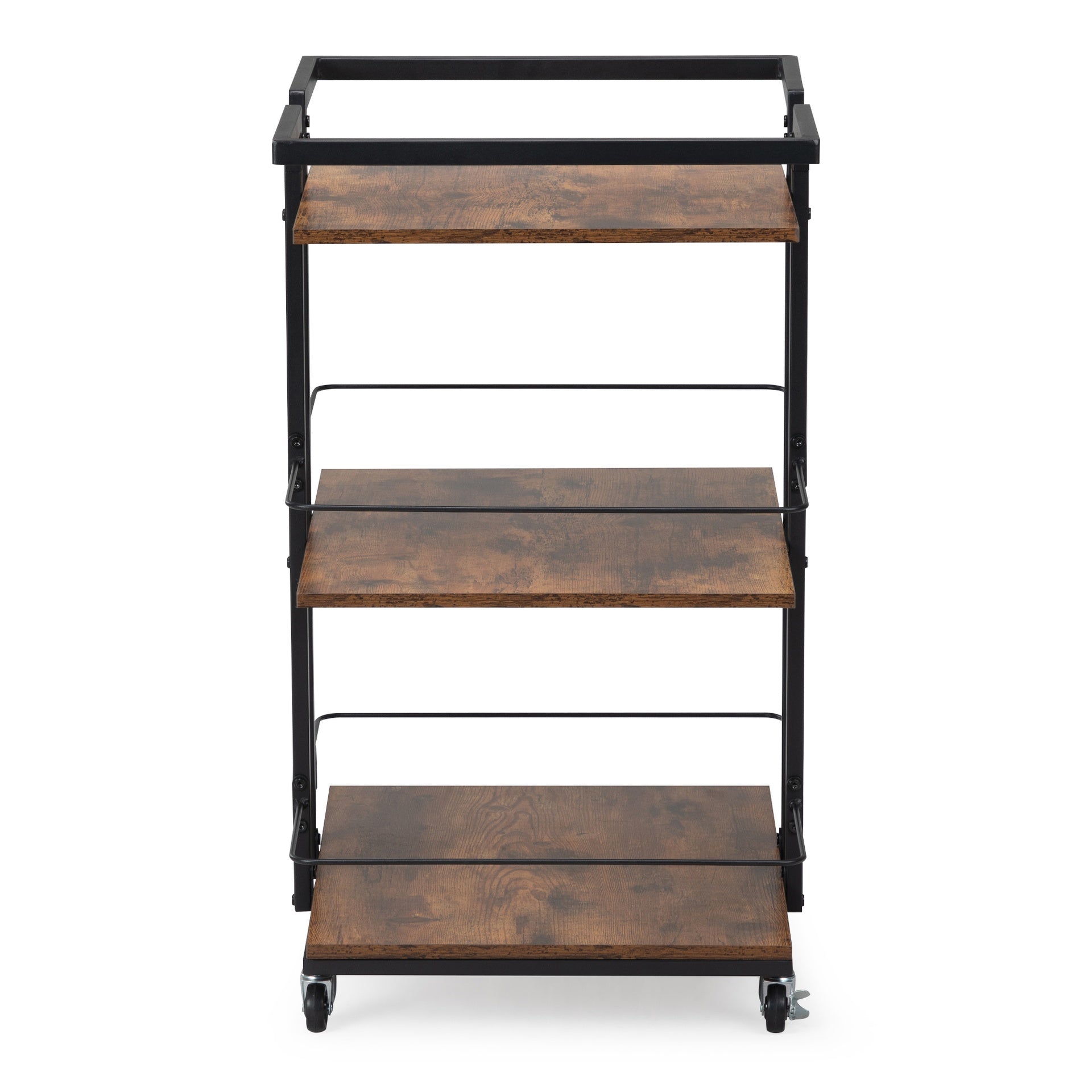 Multi-tier Salon Cart with Universal Wheels and Iron Rail