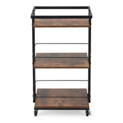 Multi-tier Salon Cart with Universal Wheels and Iron Rail