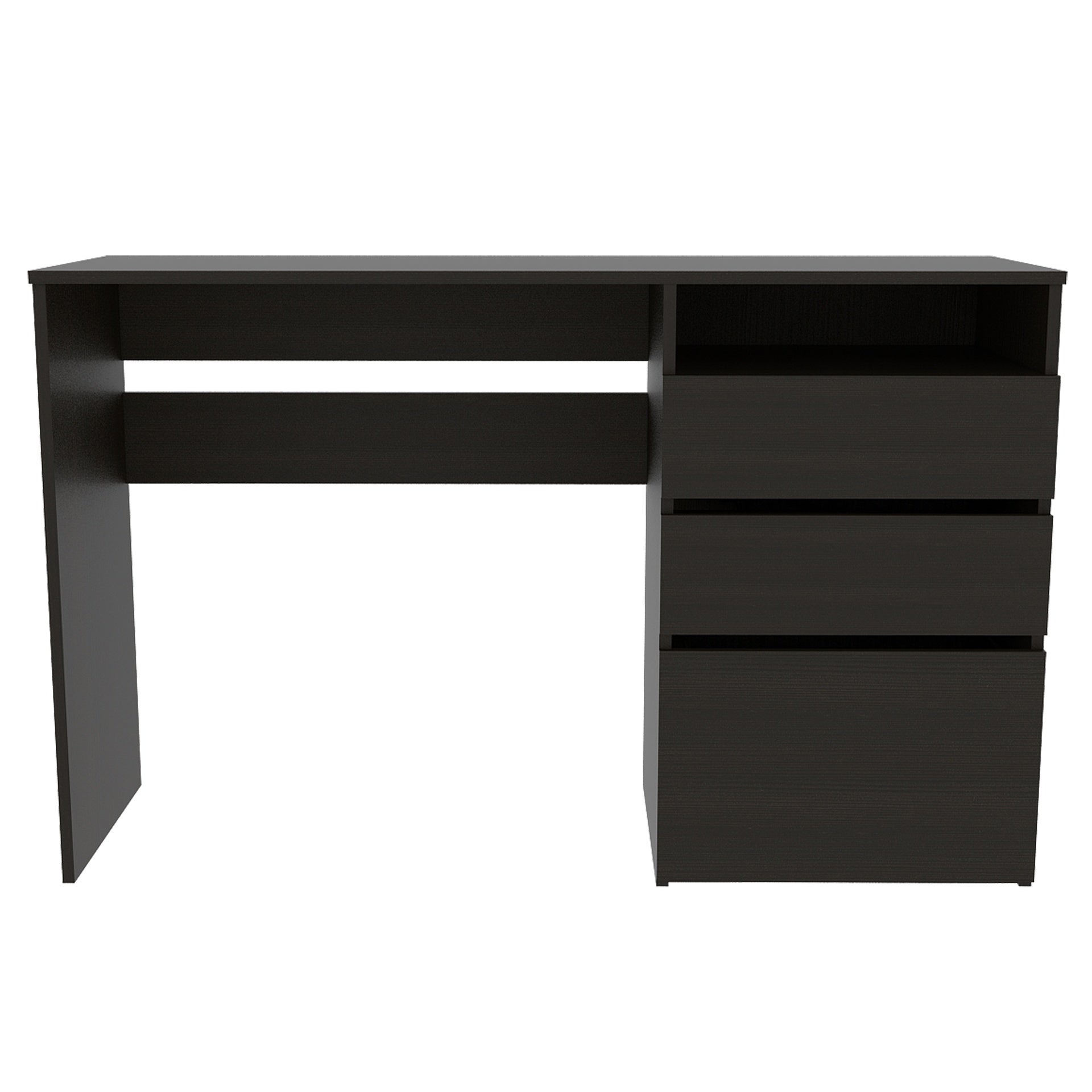 Wenge 3-Drawer 1-Shelf Computer Desk