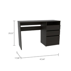 Wenge 3-Drawer 1-Shelf Computer Desk