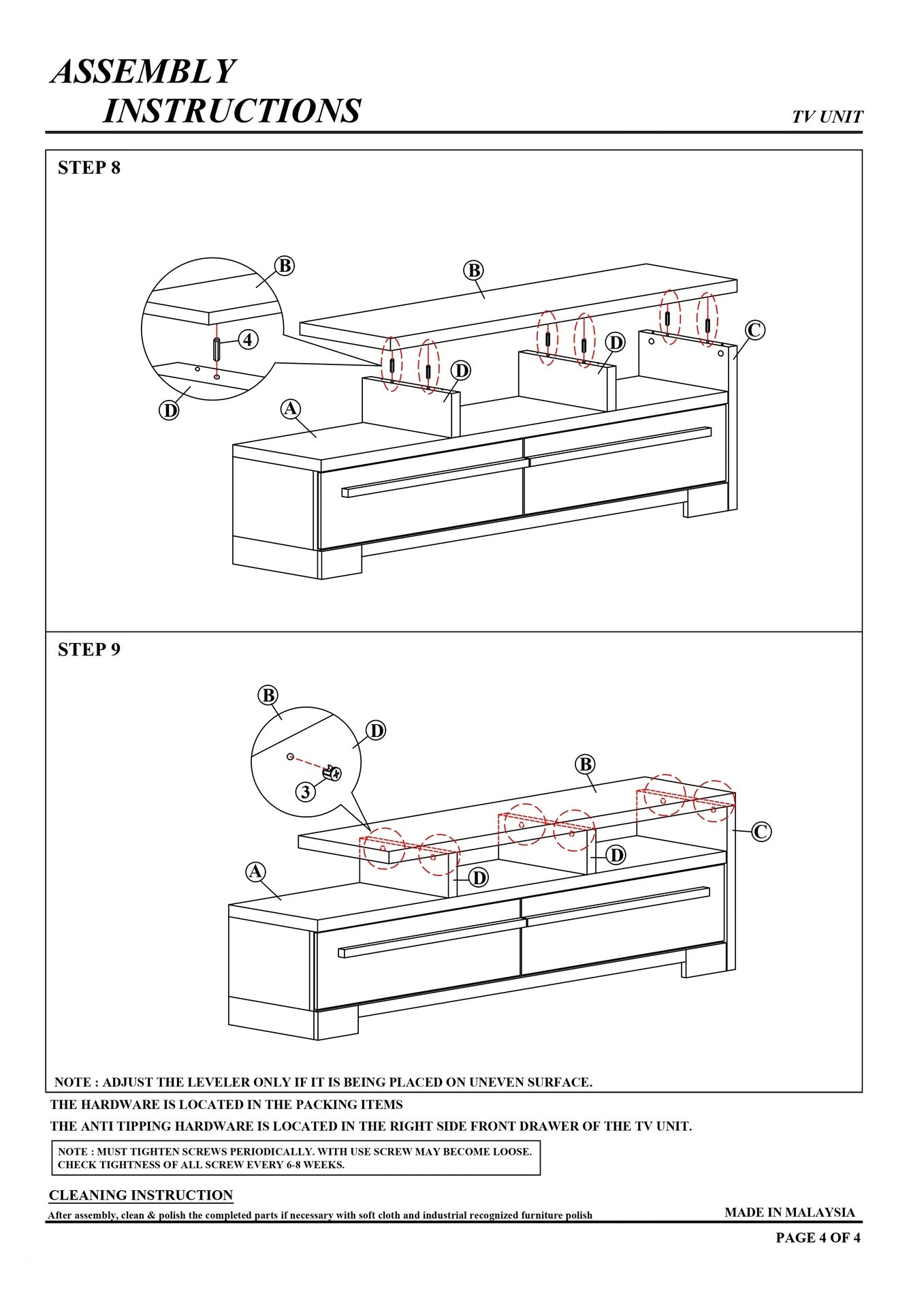 1pc Entertainment Console Modern Design Black Grey Wood Finish Open Shelf Two Spacious Drawers TV Stand