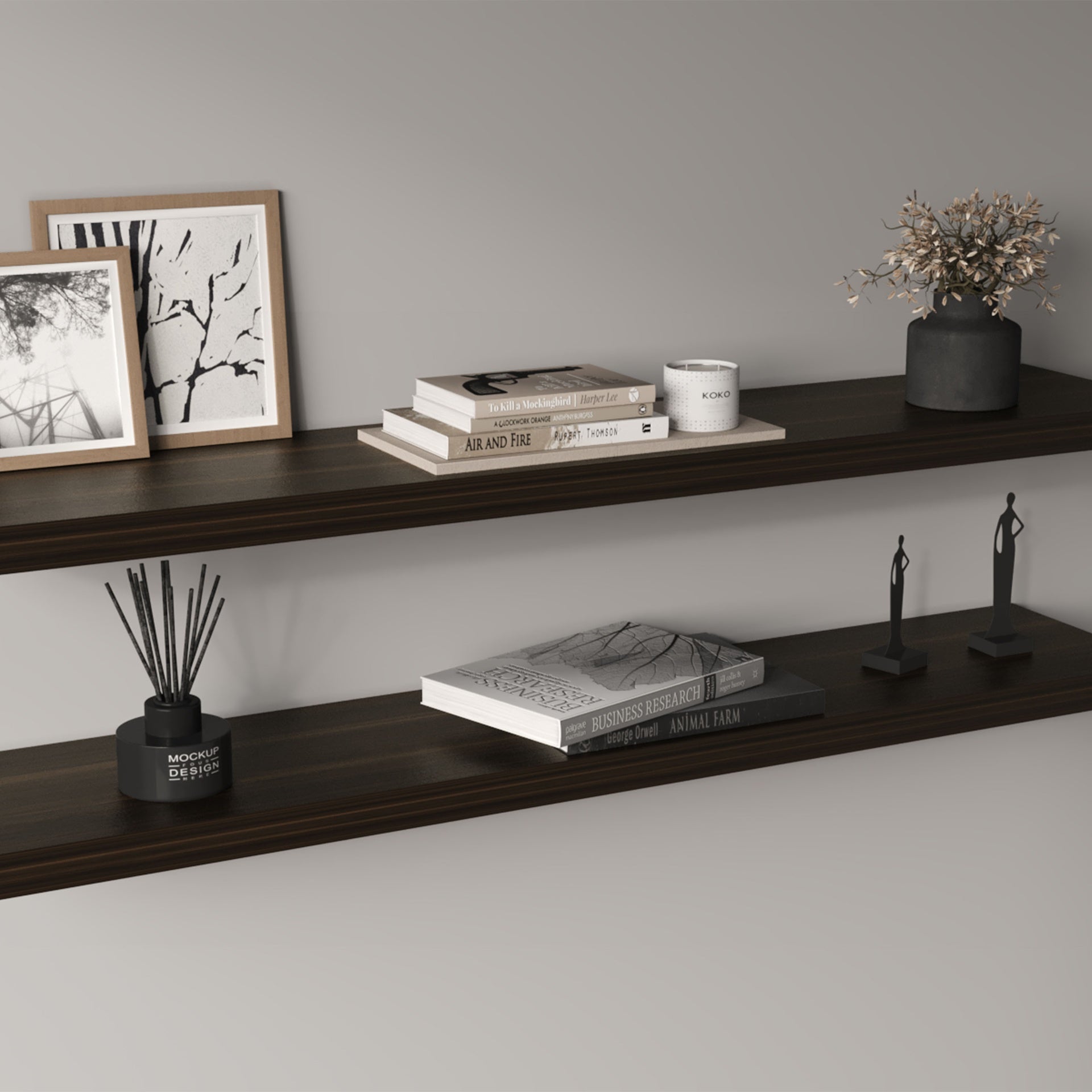 Ecco 47" Wide Floating Shelves Set Of 2, Shelves For Wall Decor For Bedroom, Bathroom Storage Shelves, Book Shelves For Living Room