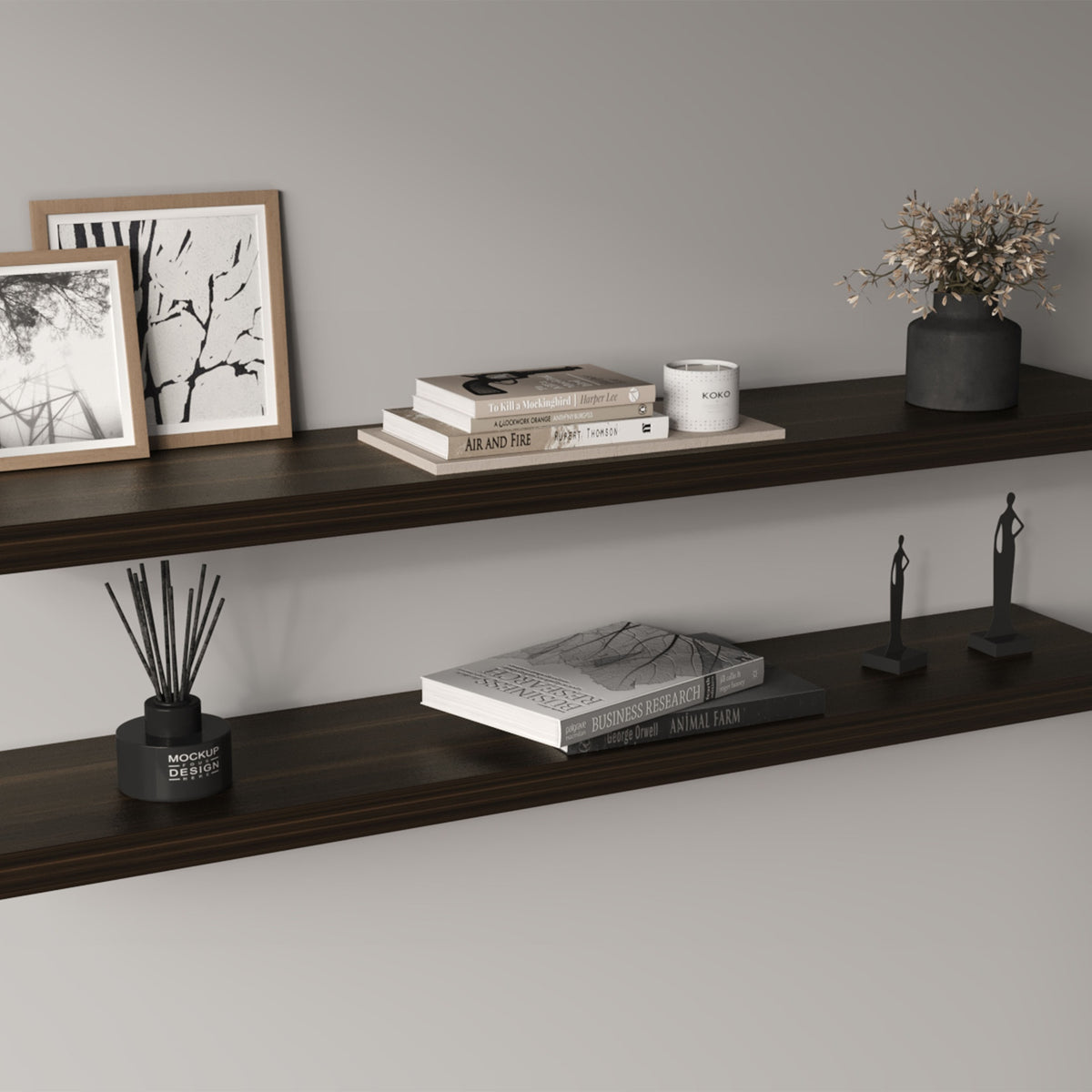 Ecco 47" Wide Floating Shelves Set Of 2, Shelves For Wall Decor For Bedroom, Bathroom Storage Shelves, Book Shelves For Living Room