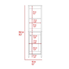 St. Clair Linen Cabinet, Two Interior  Shelves, Two Open Shelves, Single Door