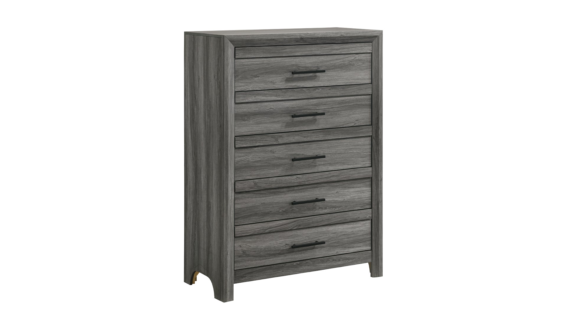 Denver Modern Style 5-Drawer Chest Made with Wood in Gray      same as G150108544  ( NJ Inventory)