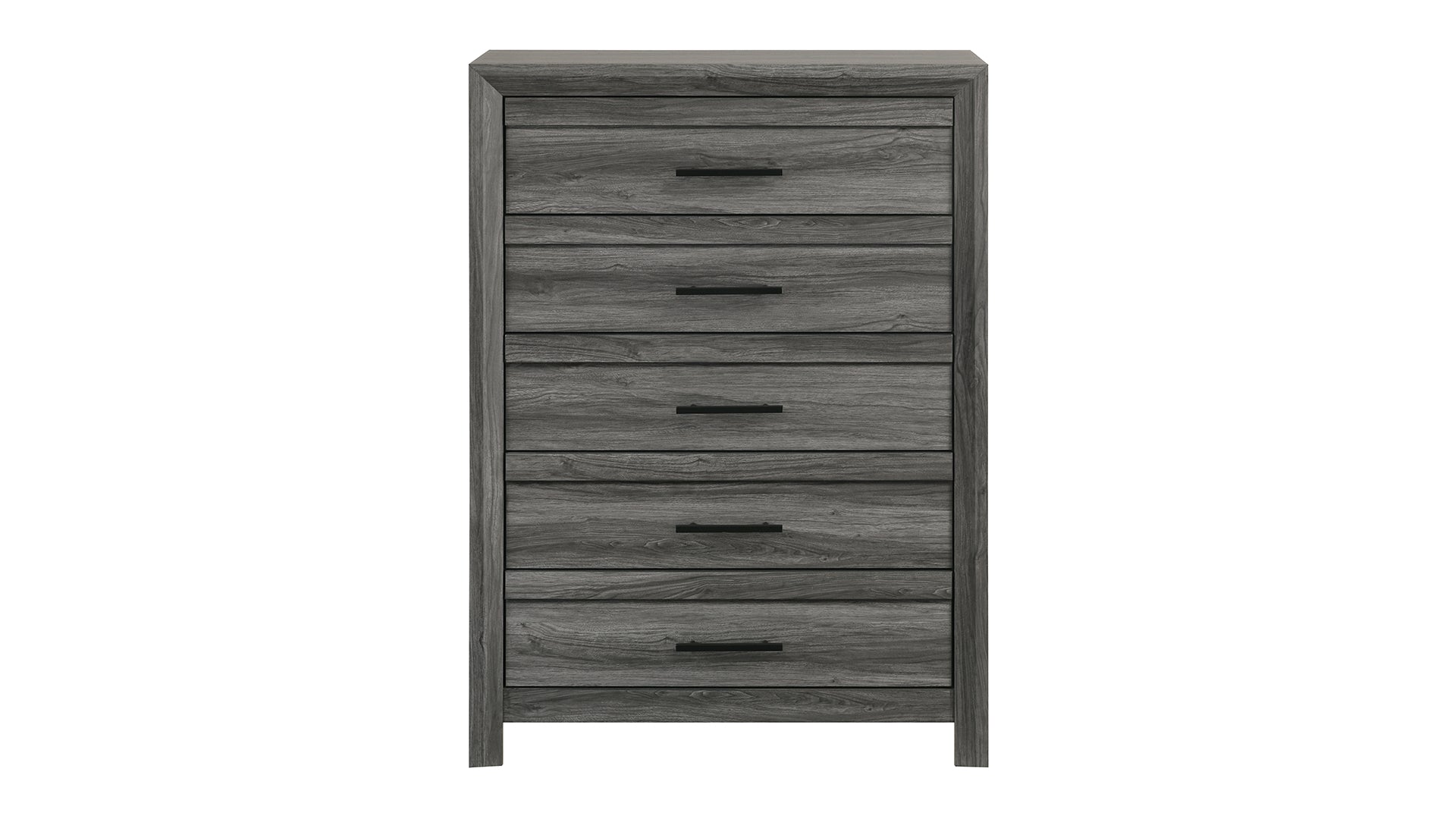 Denver Modern Style 5-Drawer Chest Made with Wood in Gray      same as G150108544  ( NJ Inventory)