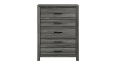 Denver Modern Style 5-Drawer Chest Made with Wood in Gray      same as G150108544  ( NJ Inventory)