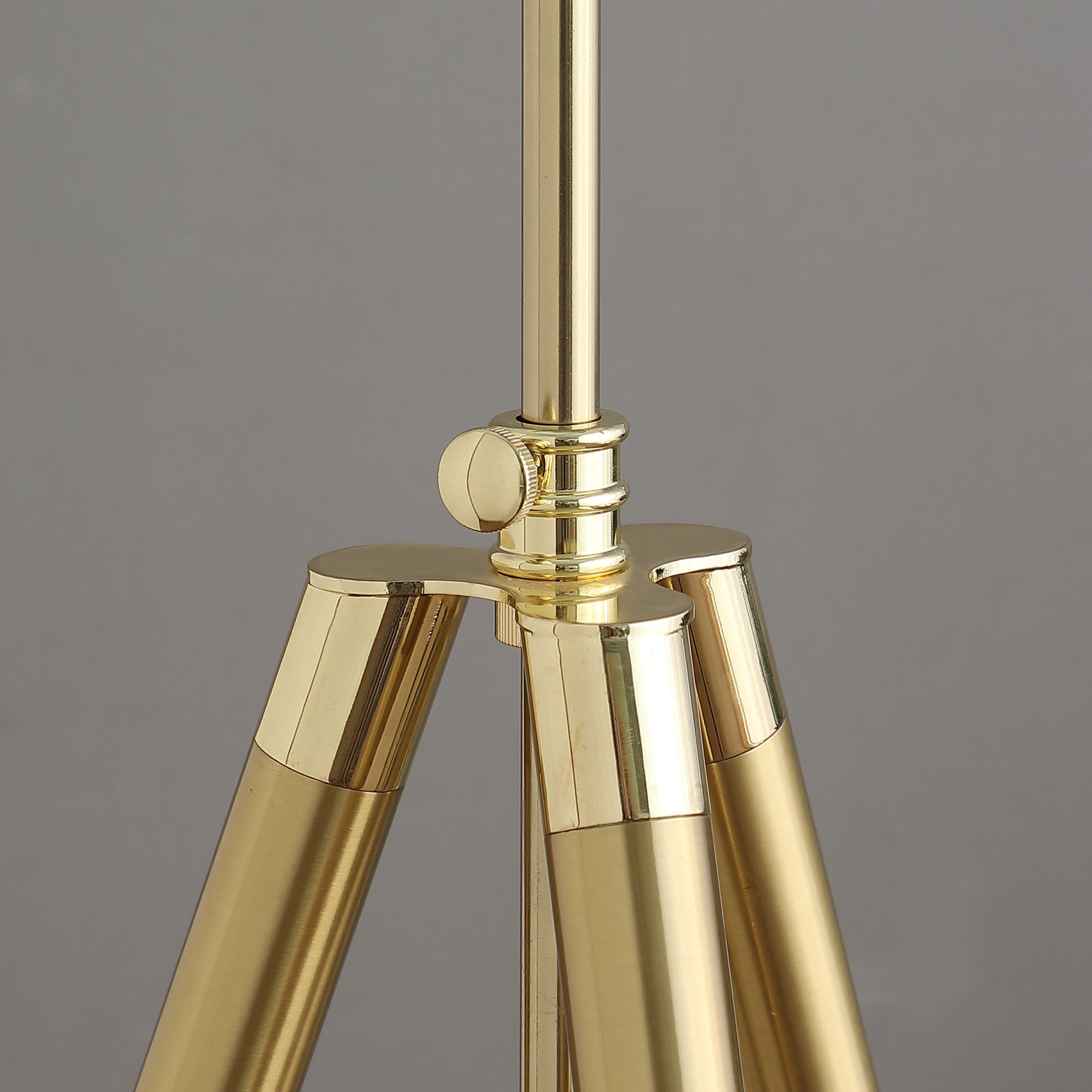 35.5" - 25.75"H Adjustable Hieght Brass/Shiny Gold Modern Tripod Table Lamp for Living Room, Nightstand Bedside Table Lamp for Bedroom, LED Lamp