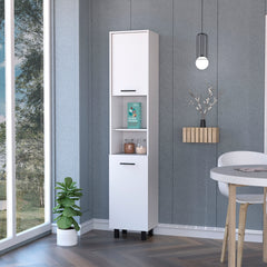Sheffield 2-Door Pantry Cabinet, with Two 2-Cabinet Spaces and Two Open Shelves