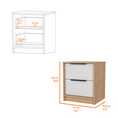 Washington Nightstand, Two Large Drawers