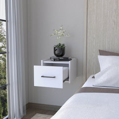 Elfrida Wall-Mounted Nightstand, Sleek Single-Drawer Design with Spacious Top Shelf