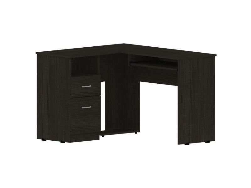 Raleigh L-Shaped Desk, Two Drawers, One Shelf, CPU Storage