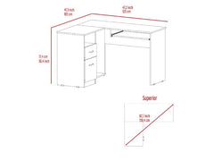 Raleigh L-Shaped Desk, Two Drawers, One Shelf, CPU Storage