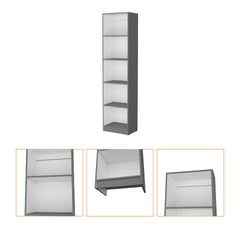 Sutton Slim Bookcase with Modern 5-Shelf Design