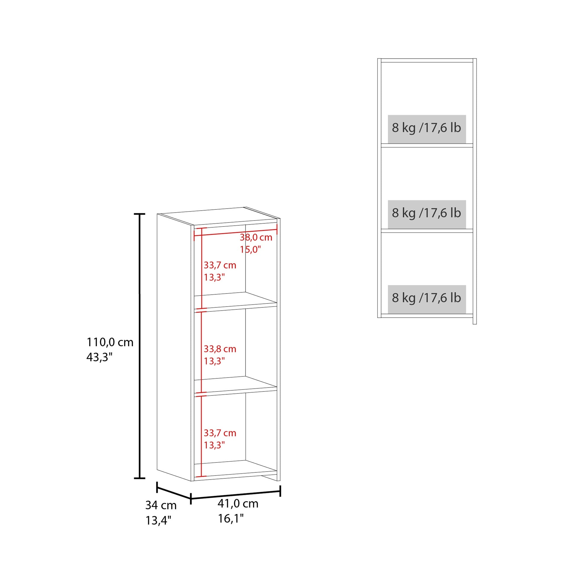 Pima Wall Cabinet in Melamine With One Door, Black