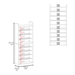 FM FURNITURE Oak Springs Tall Open Shoe Rack with Metal Rails and Multi-Tier Shelves, Wengue