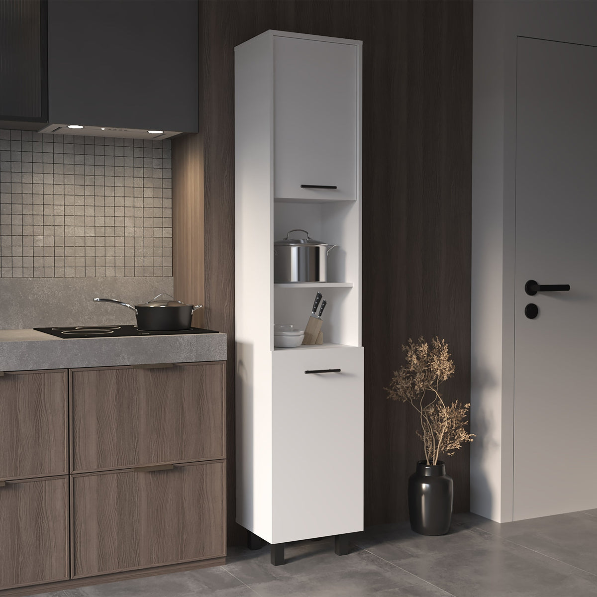 Thorndike 2-Shelf Rectangle Pantry Cabinet White