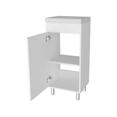 FM FURNITURE Oracle Bathroom Vanity, Single Door, Two Storage Shelves, White