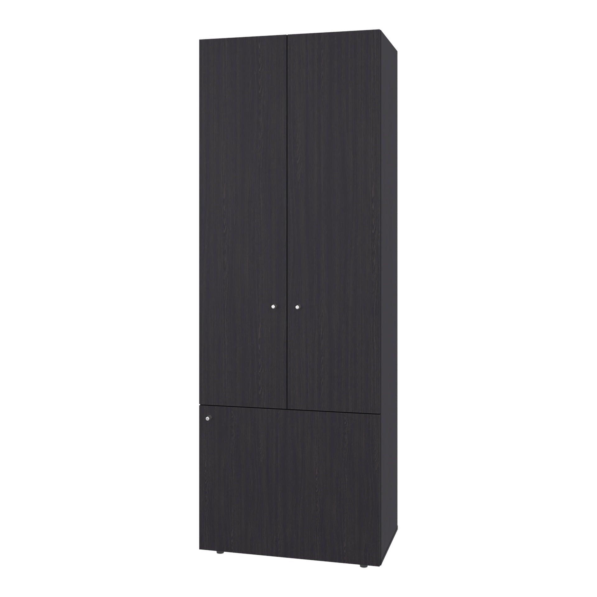 FM FURNITURE Tolleson 3-Door Tall Wardrobe Cabinet with 4 Shelves 鈥 Freestanding Storage Armoire for Bedroom or Entryway, Wenge