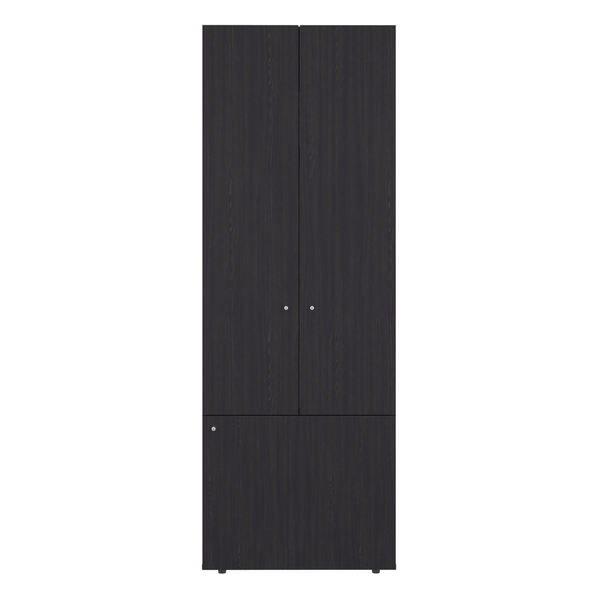 FM FURNITURE Tolleson 3-Door Tall Wardrobe Cabinet with 4 Shelves 鈥 Freestanding Storage Armoire for Bedroom or Entryway, Wenge