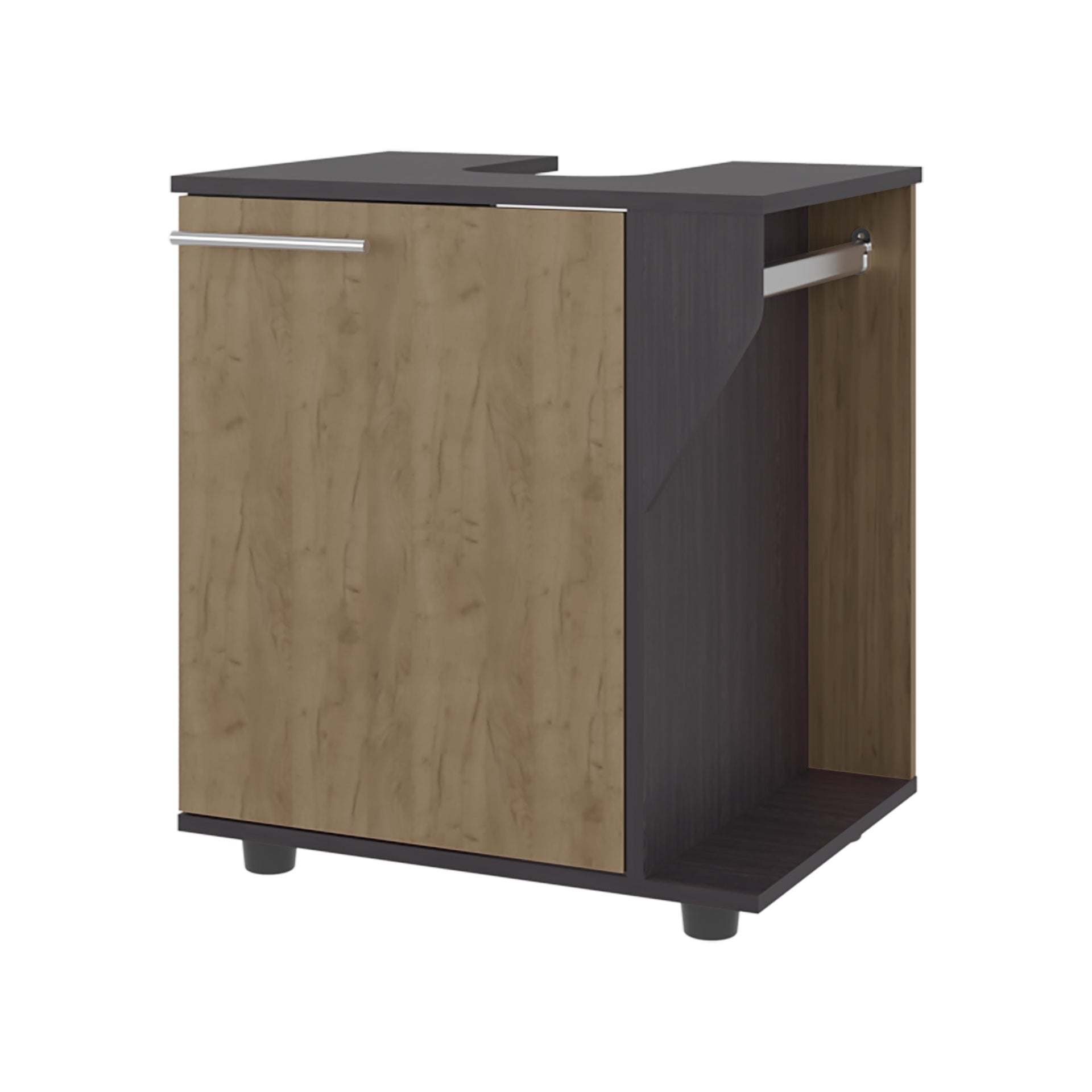 FM FURNITURE Gila Bend Under Sink Storage Cabinet, Compact Design, with Two Shelves for Organizing Bathroom Items, White